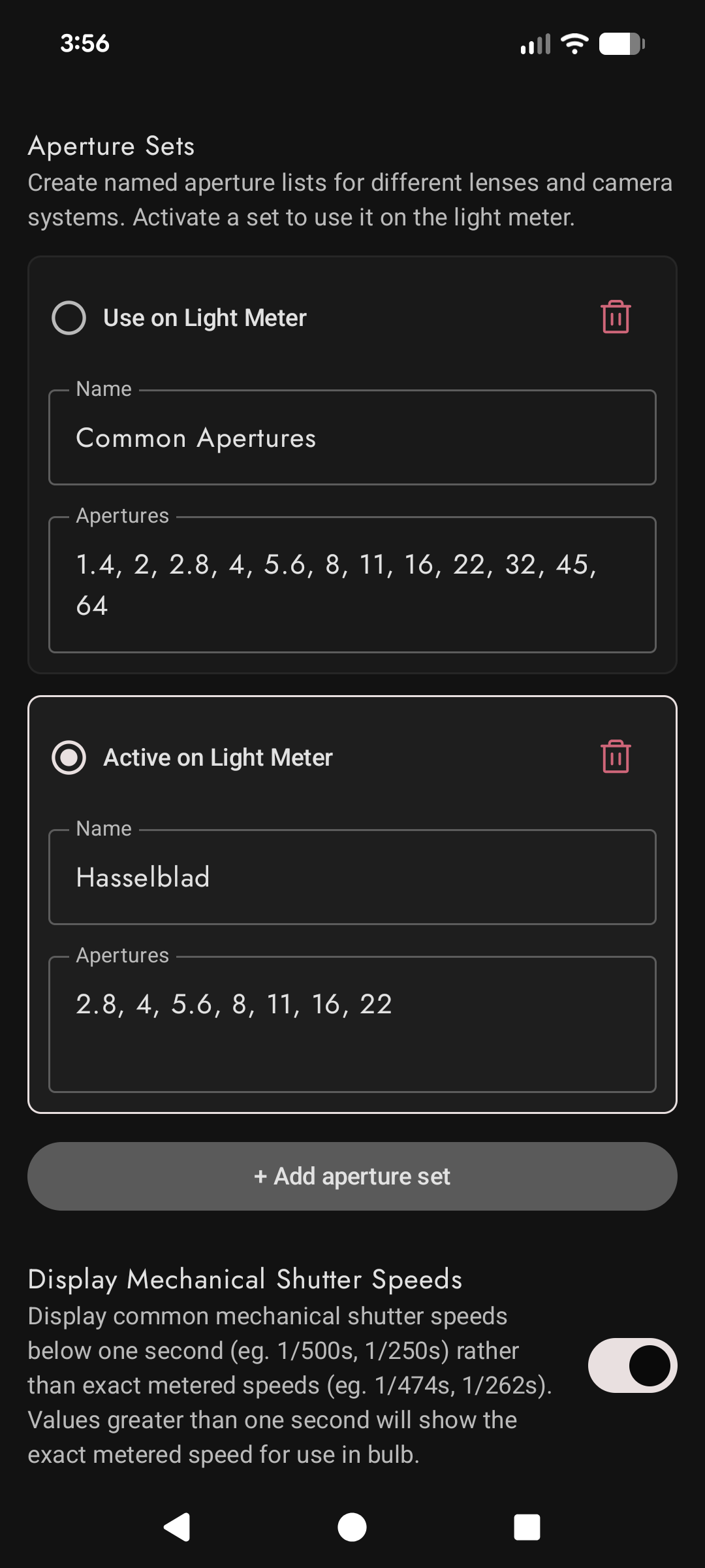 Settings Screen
