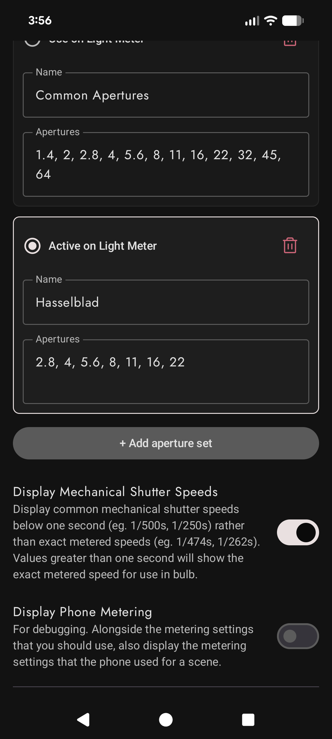 Settings Screen