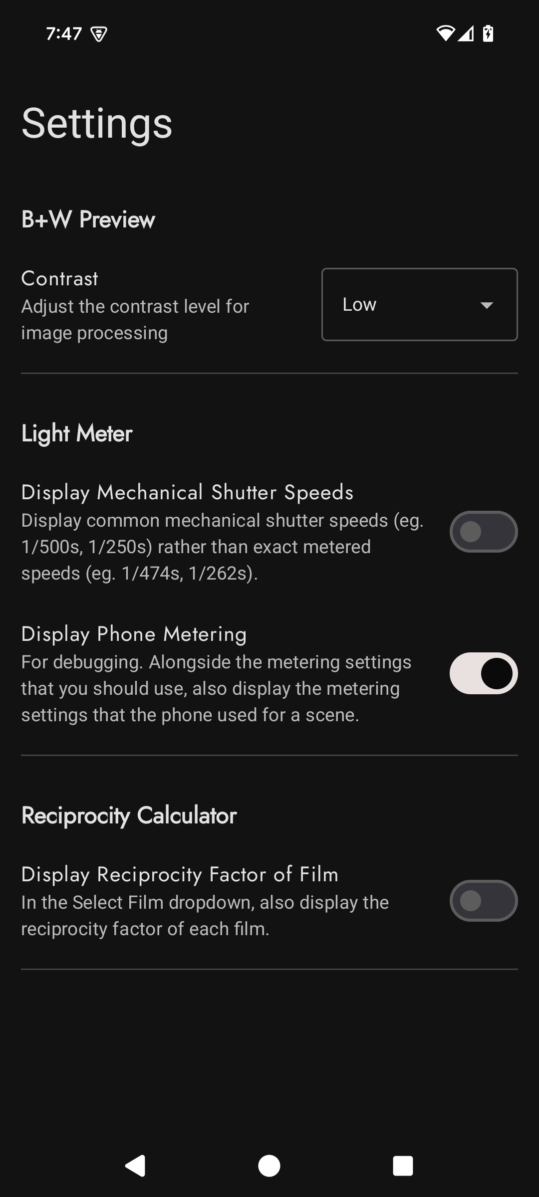 Settings Screen