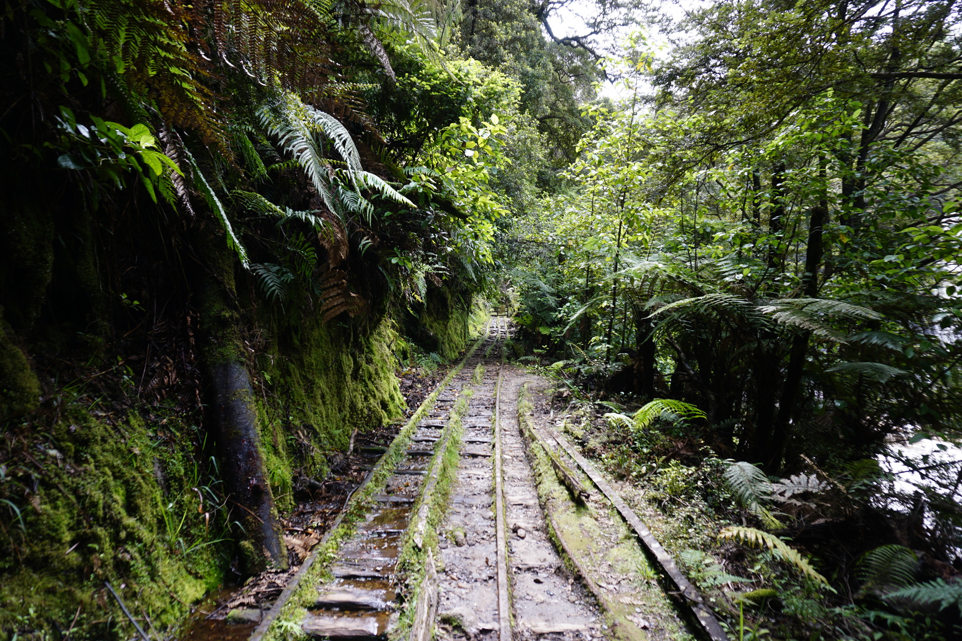 The track follows an old mining cart leading up the valley.