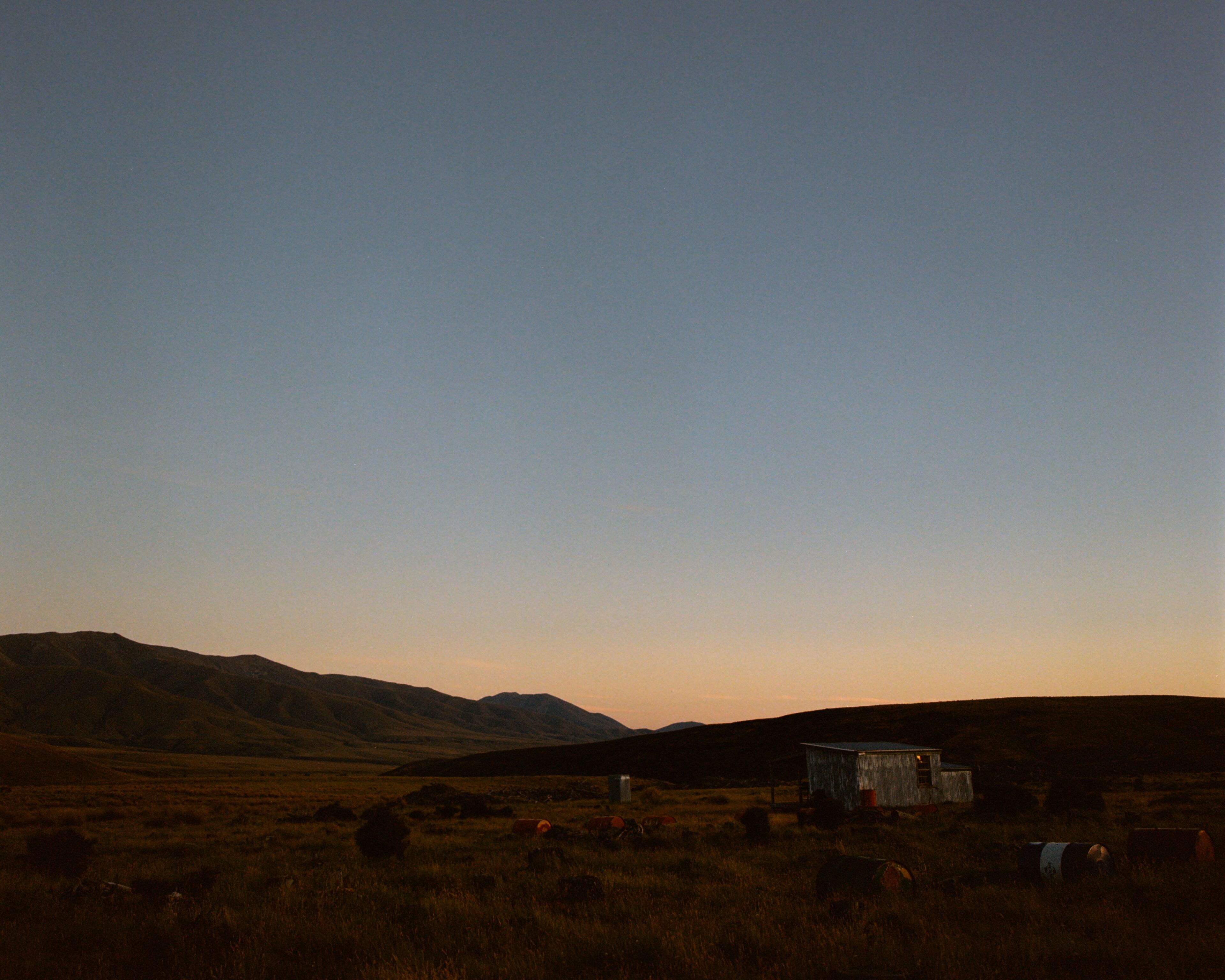 Hut at dusk.