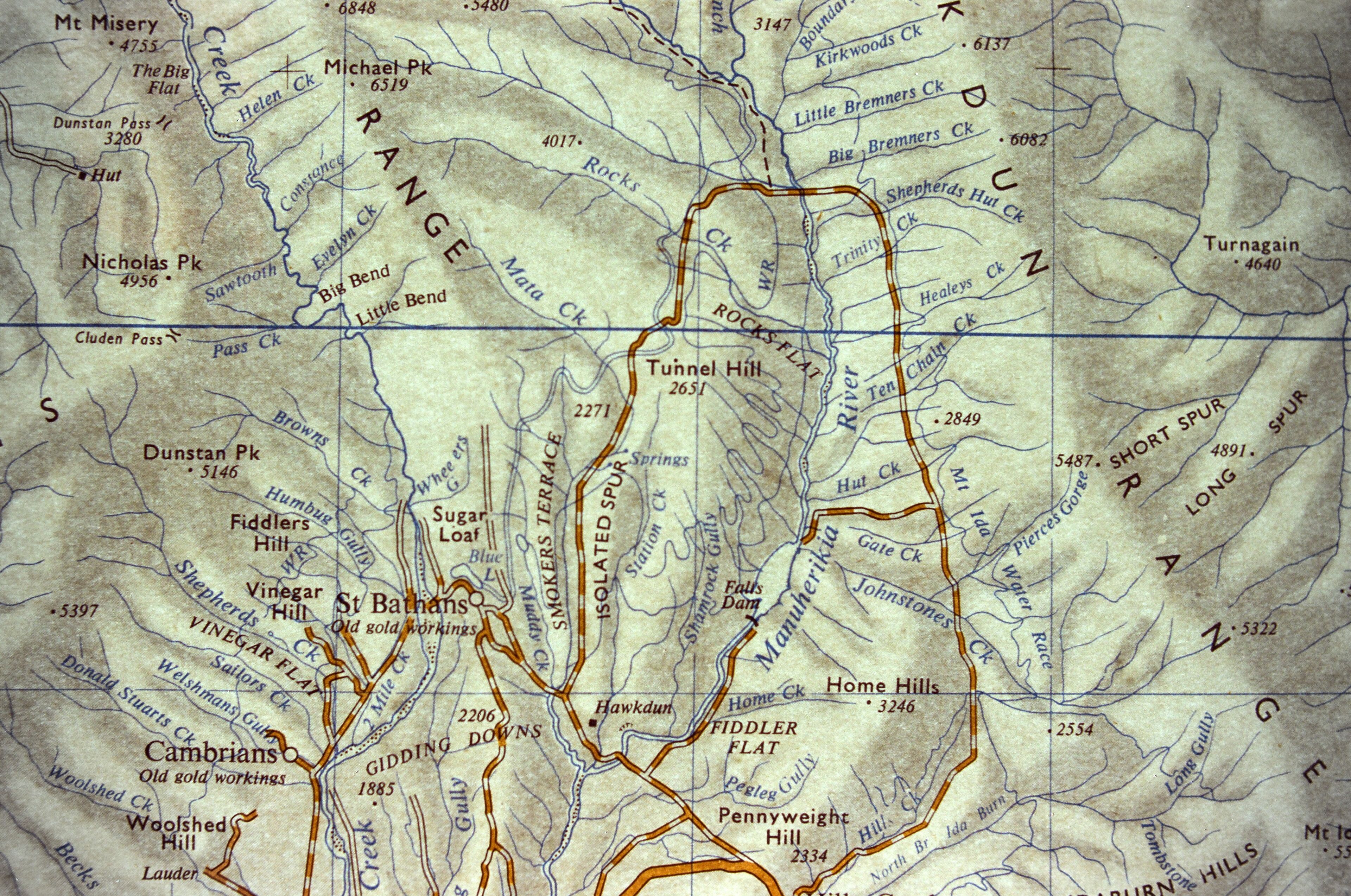 St Bathans and the Ranges. North western Maniototo.