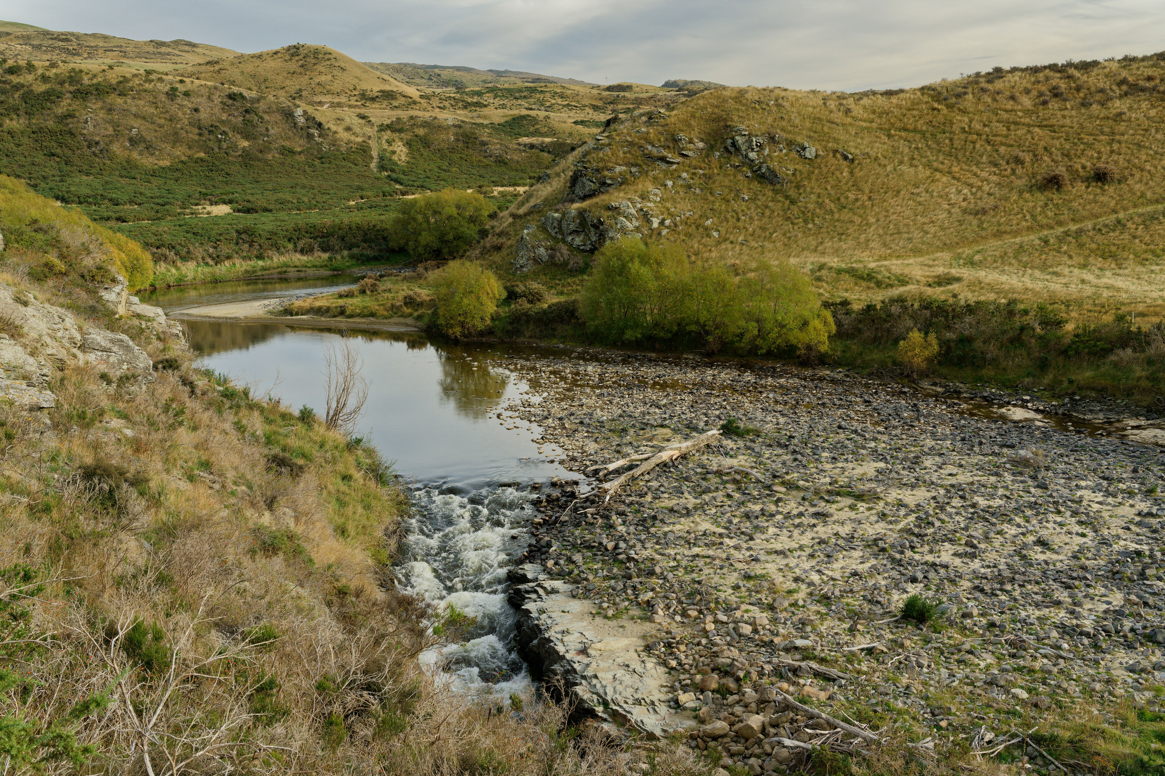 The Taieri River diverted through the tunnel.