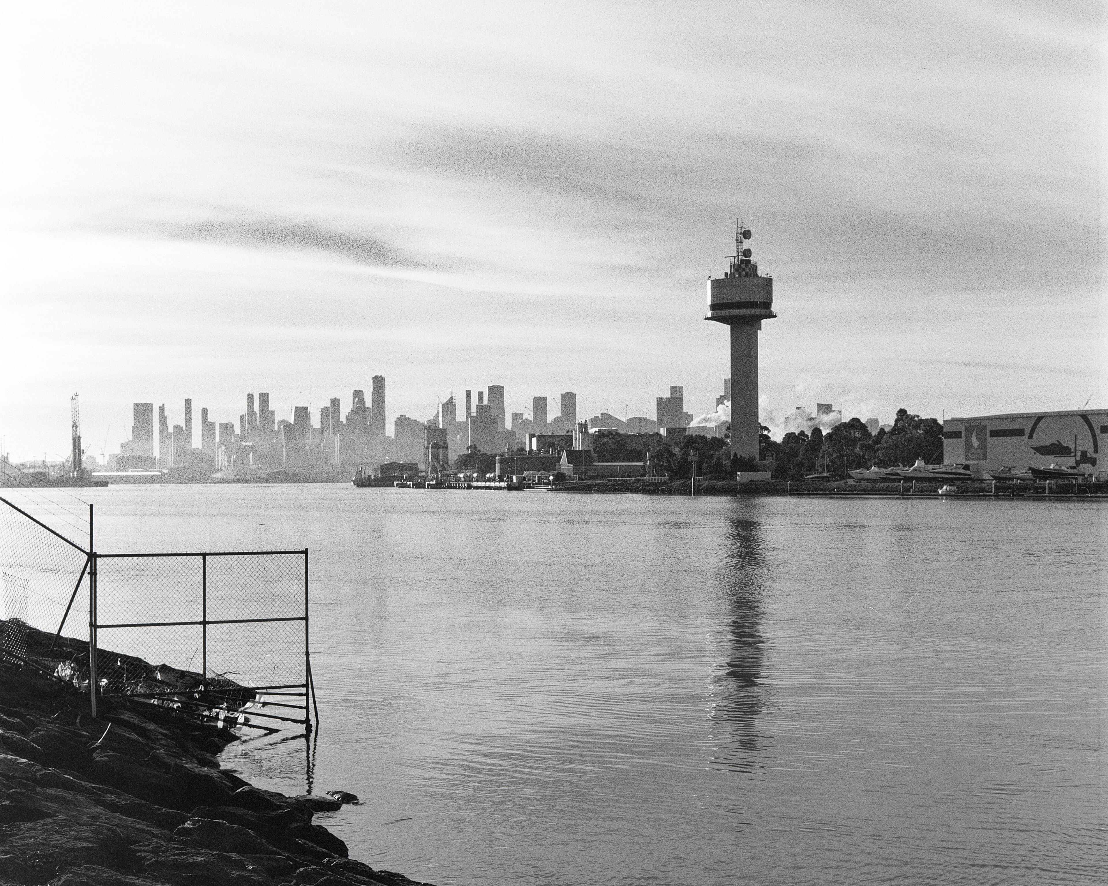 Port Operations Control Tower. Melbourne city skyline in the background.