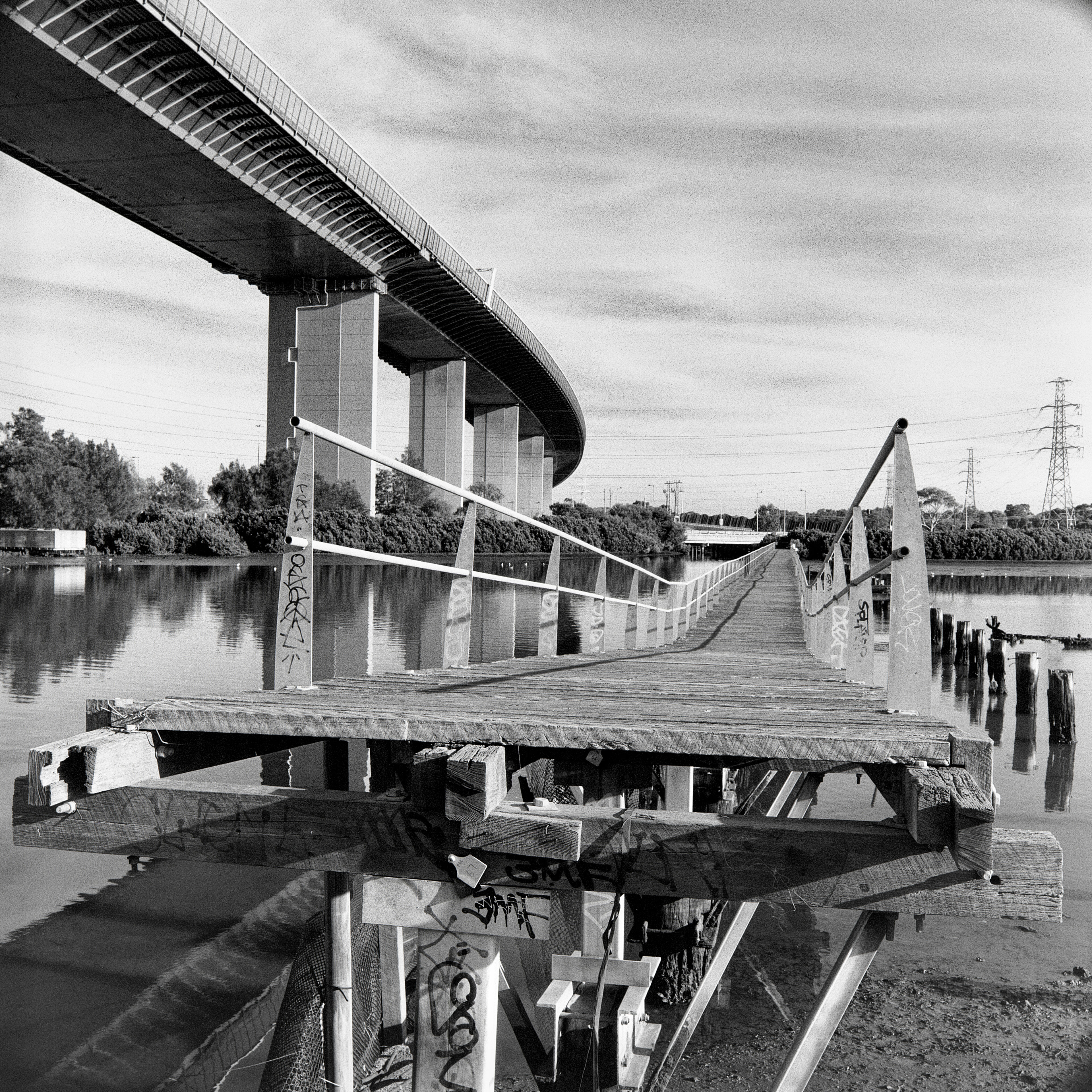 Broken boardwalk.